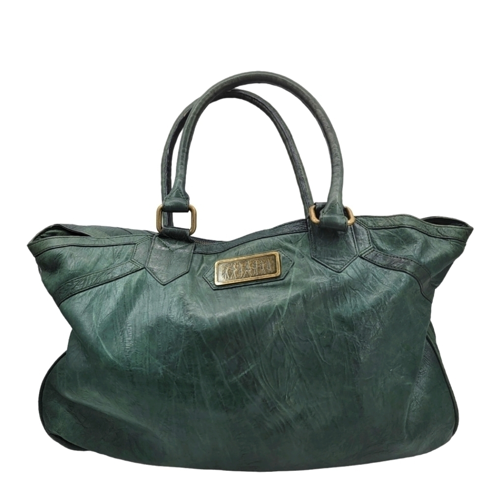 Love Junior Drake Tote Bag Weekender Large Green Carry All Faux Leather